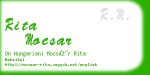 rita mocsar business card